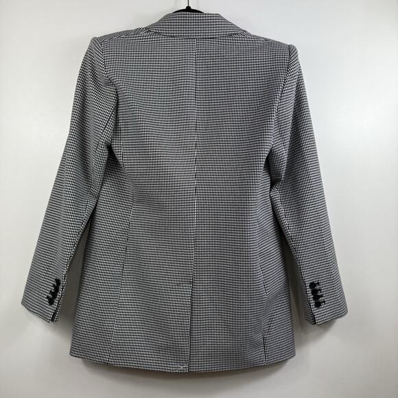 Express New Black White Houndstooth Blazer Small Double Breasted Academia Office - Picture 7 of 13